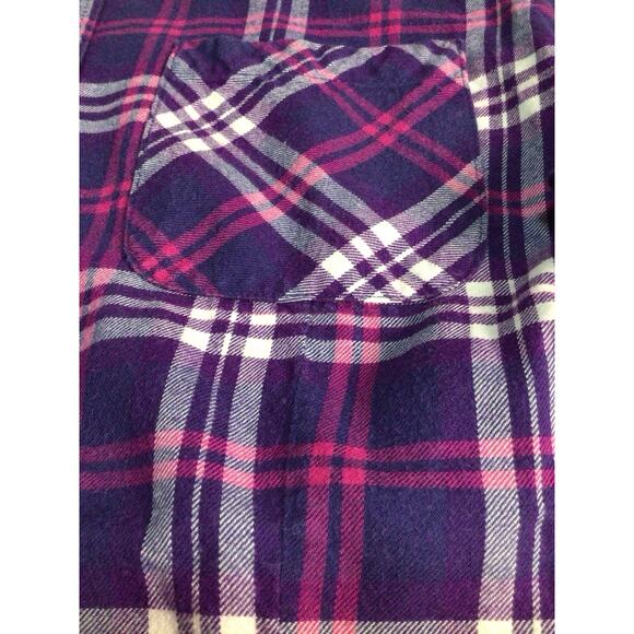 LL Bean Plaid Flannel Shirt Purple Pink Lumberjack Collared Button Up Women’s M - Picture 3 of 9